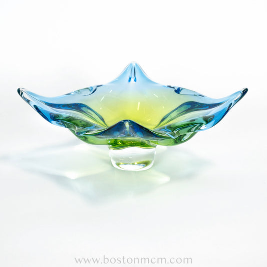 Art Glass Blue-Green Bowl Designed by Josef Hospodka for Chribska Glassworks #30