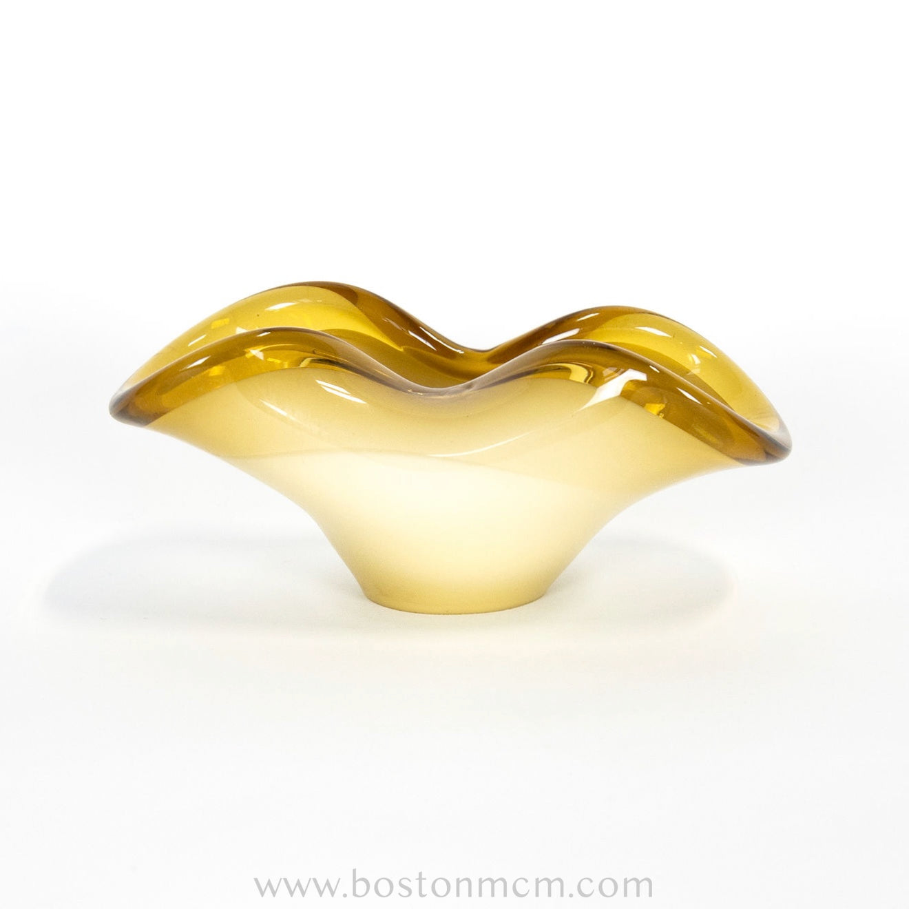 Amber & Brown European Art Glass Bowl #24