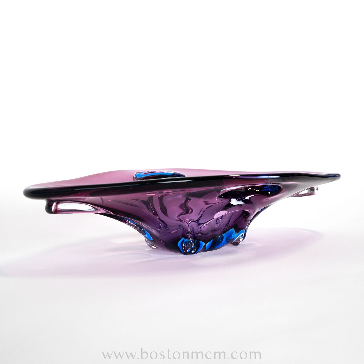 Blue & Purple European Art Glass Bowl #22