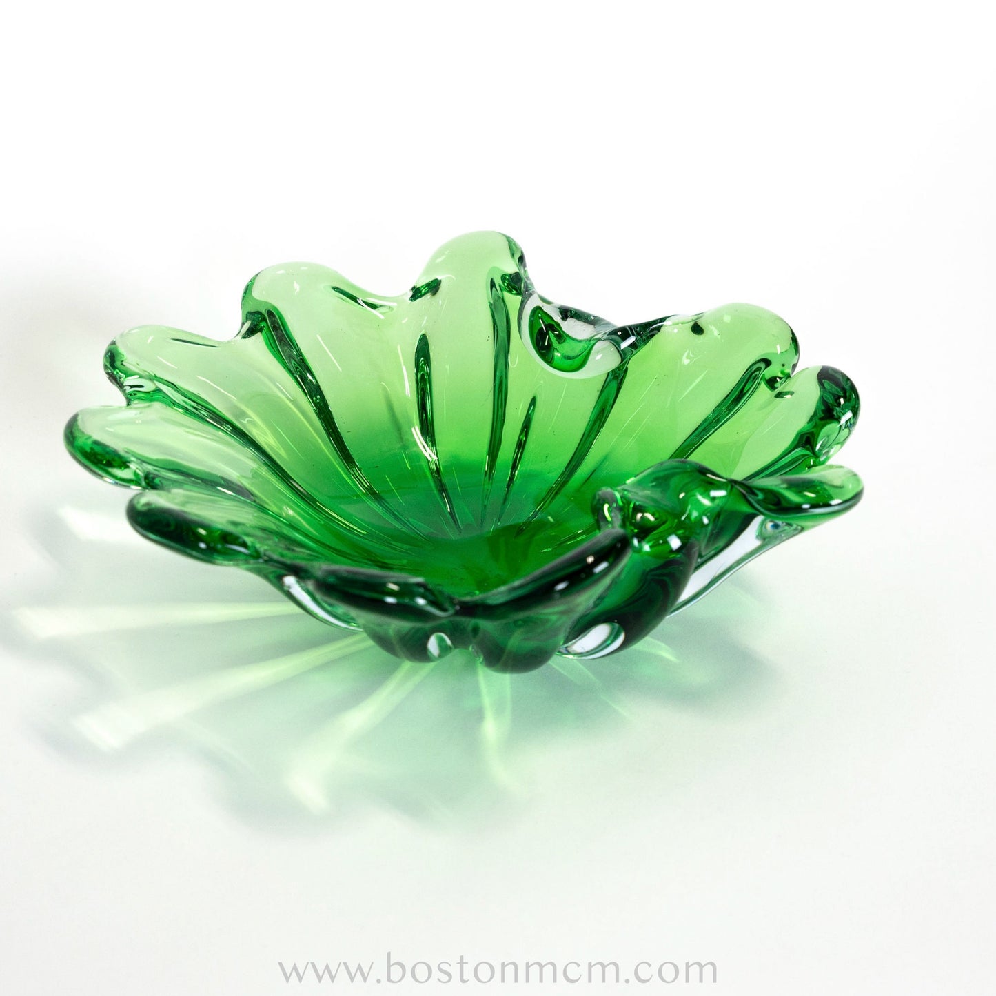 Green European Art Glass Bowl