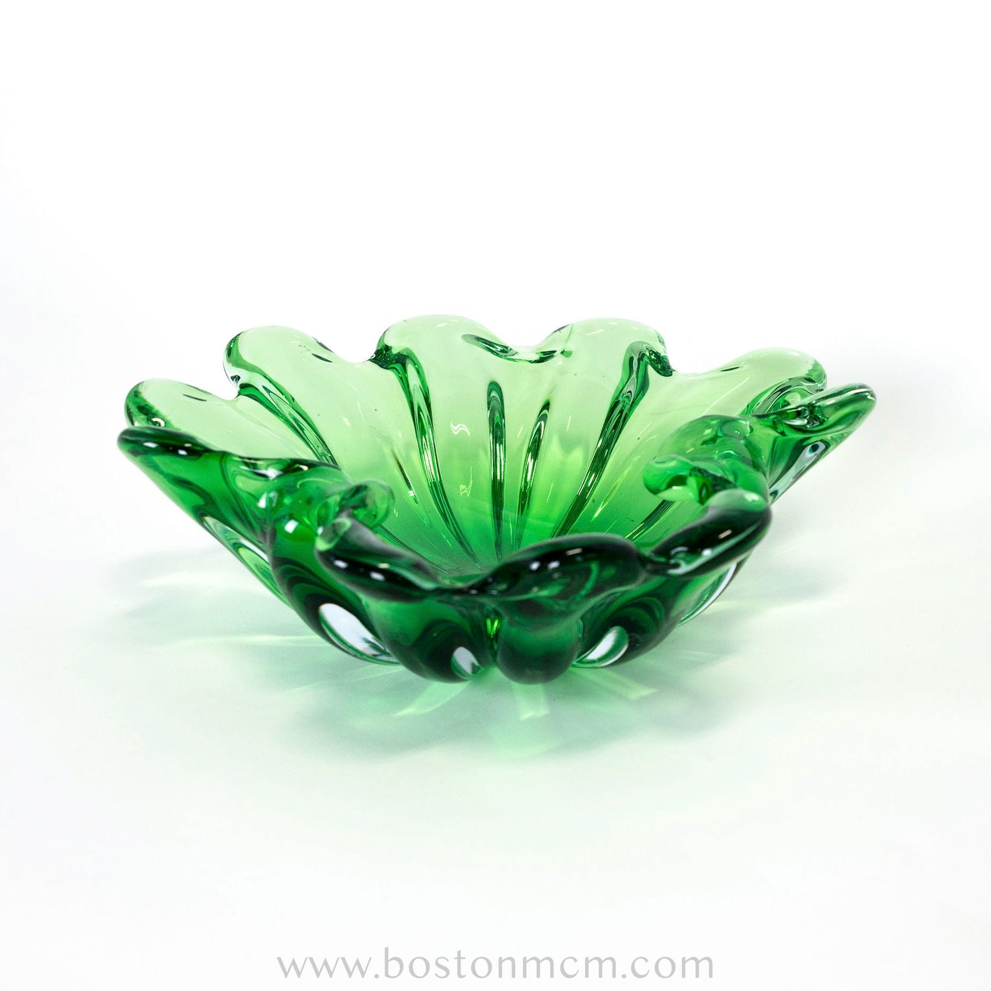 Green European Art Glass Bowl