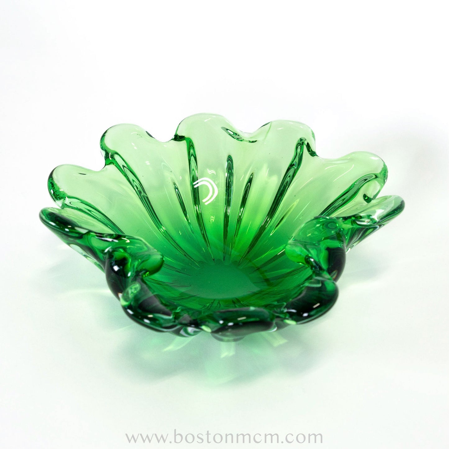 Green European Art Glass Bowl