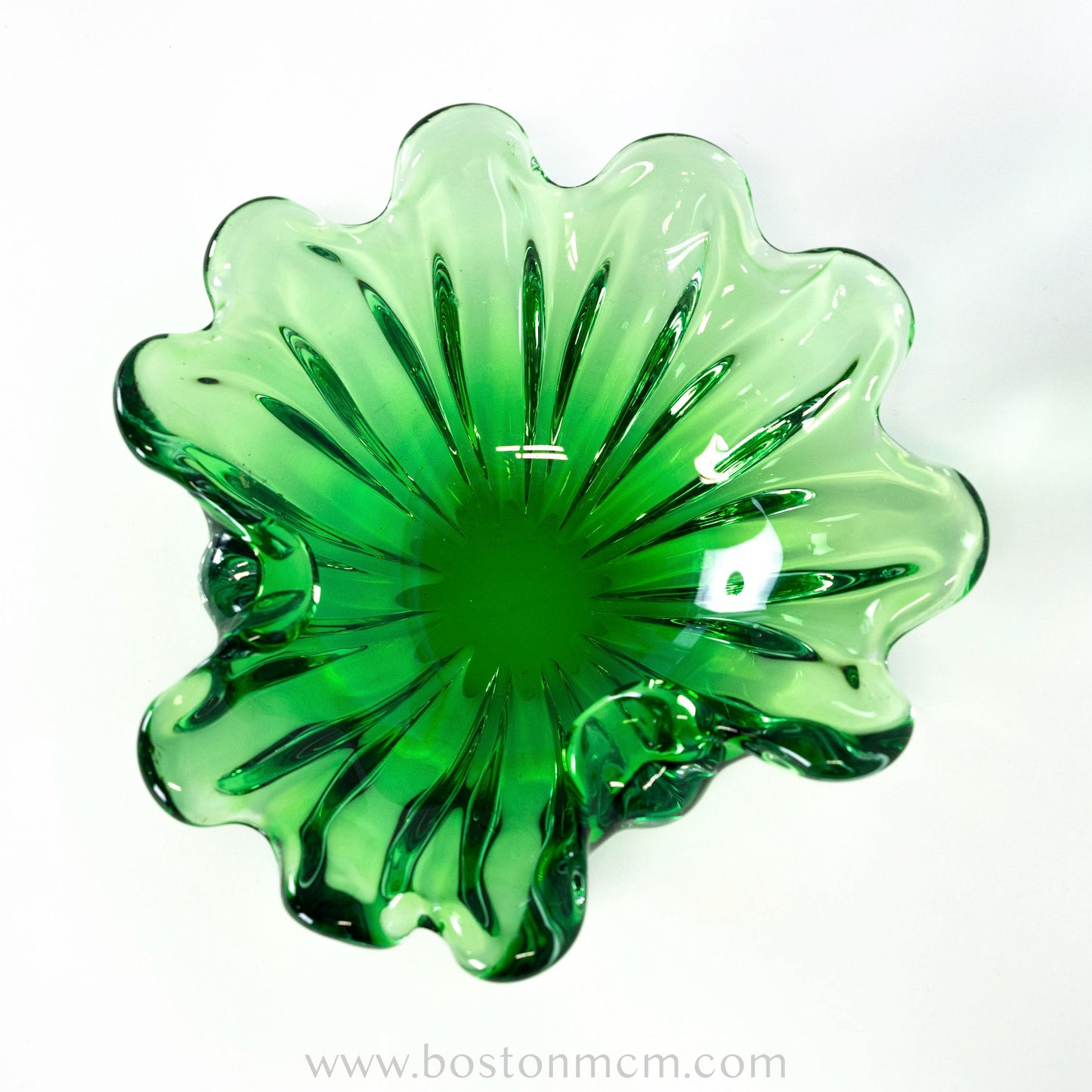 Green European Art Glass Bowl