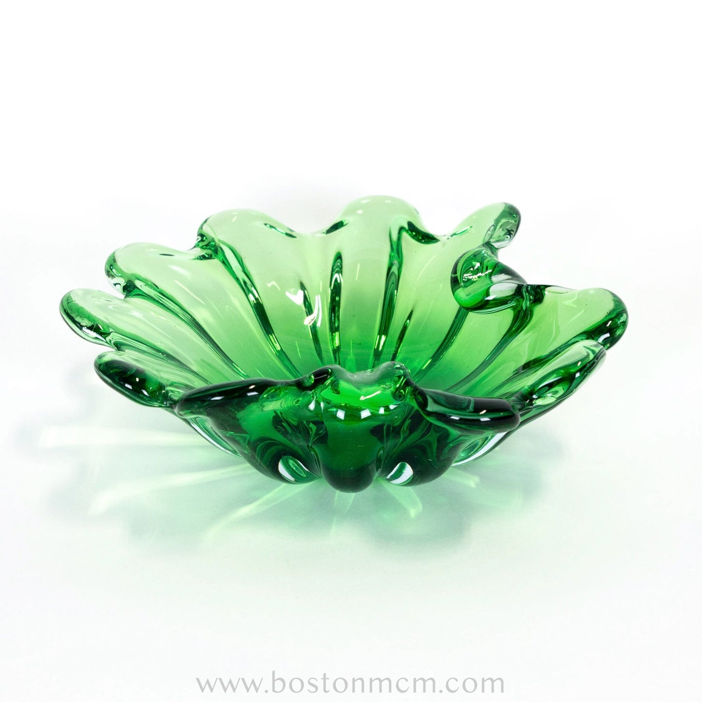 Green European Art Glass Bowl