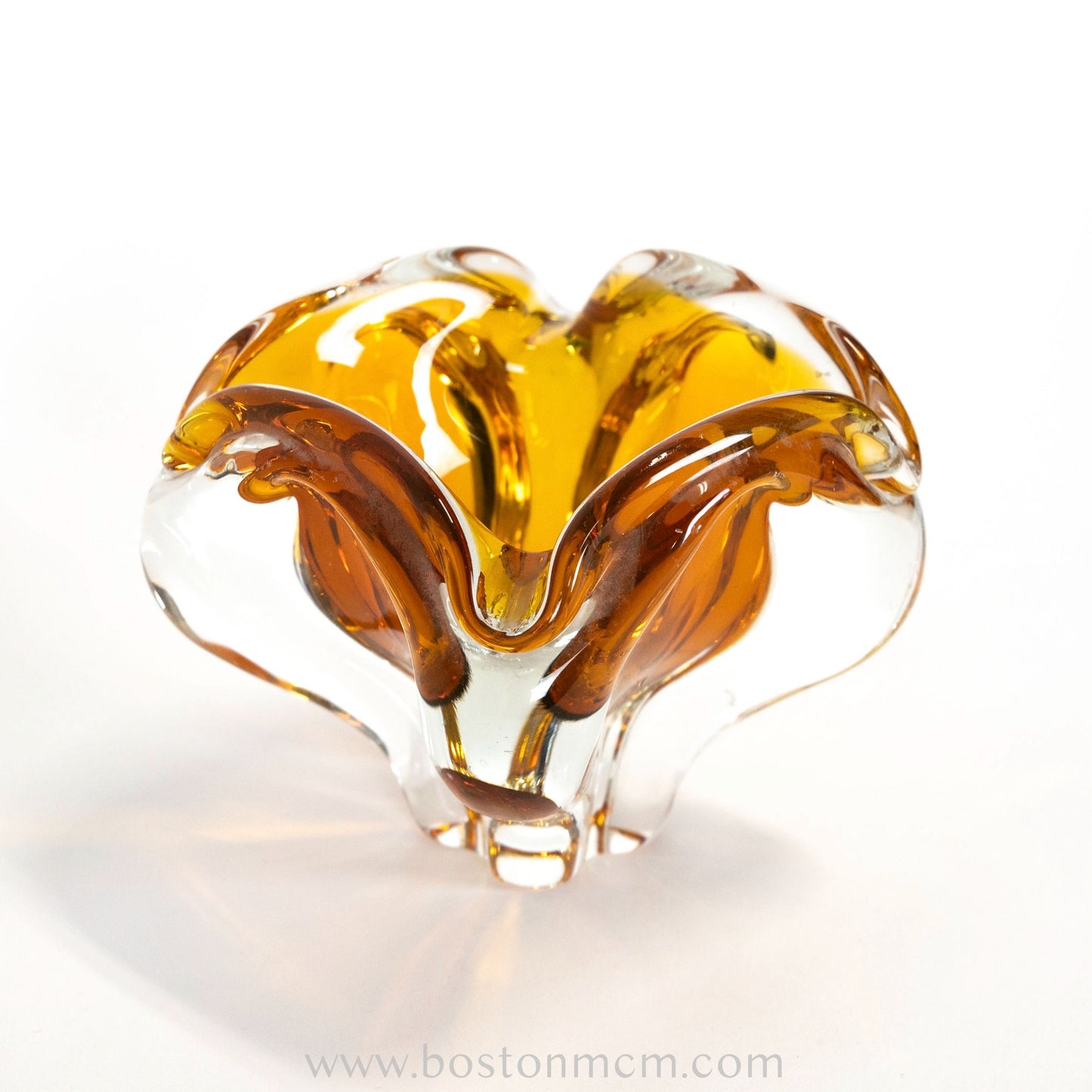 Art Glass Orange Freeform Bowl Designed by Josef Hospodka for Chribska Glassworks #19