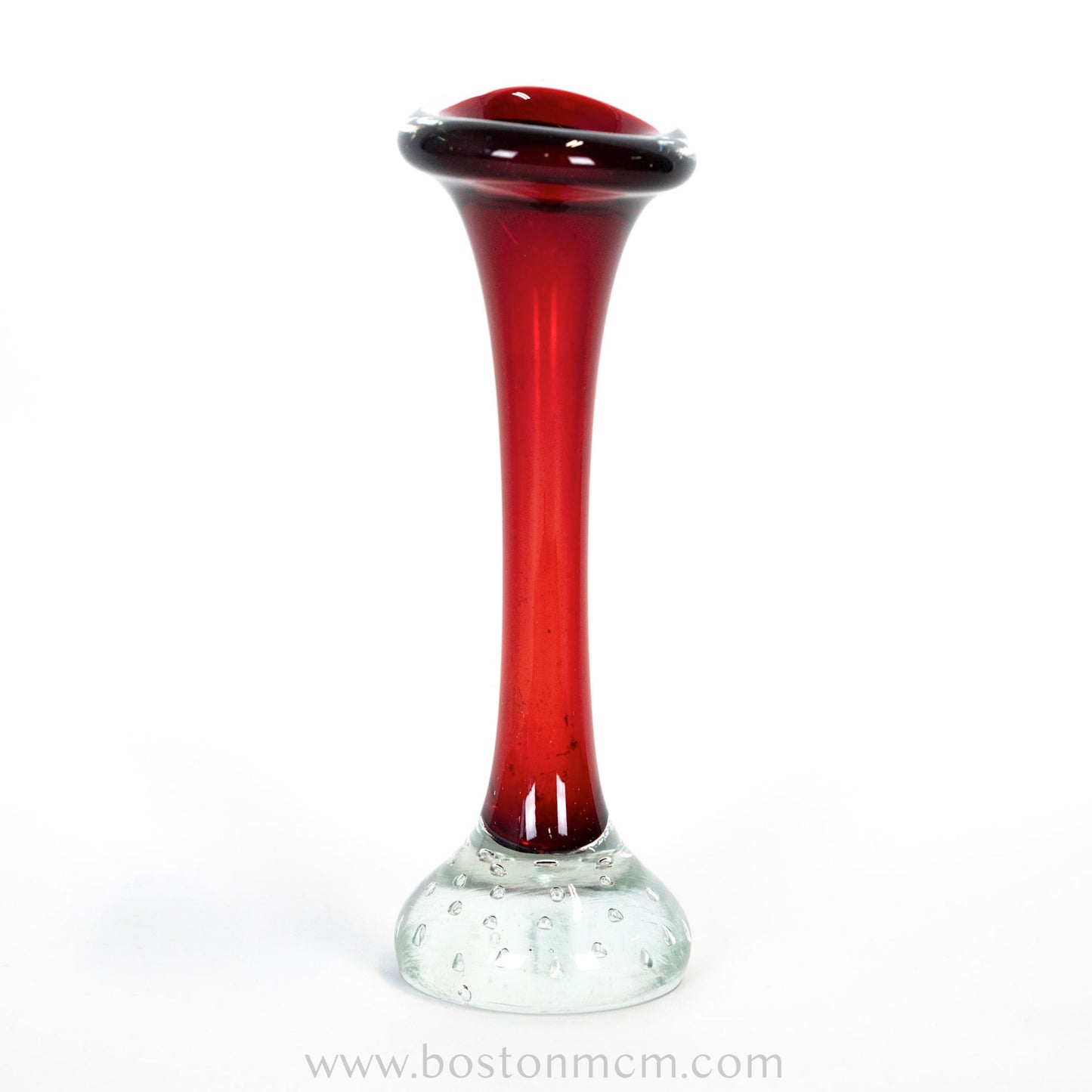 Swedish Art Glass Red Vase by Aseda Glasbruk