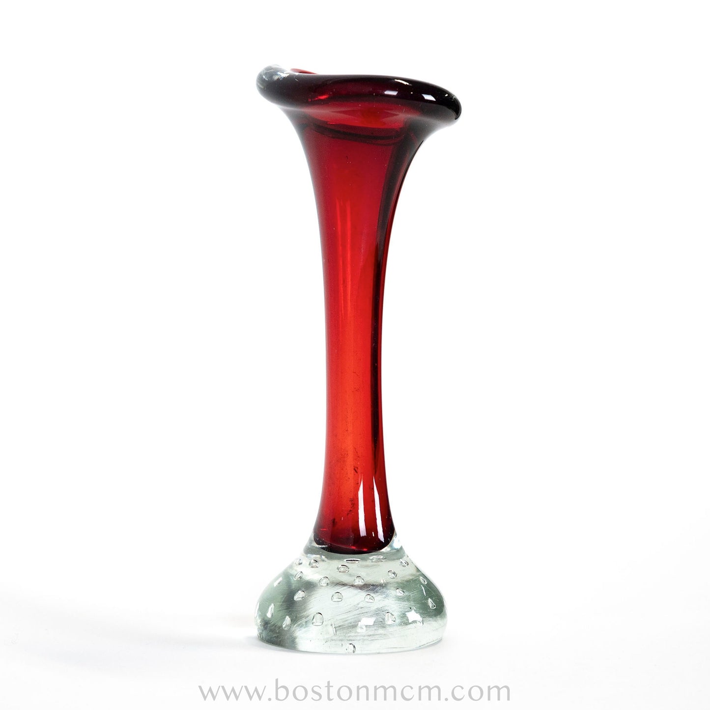 Swedish Art Glass Red Vase by Aseda Glasbruk