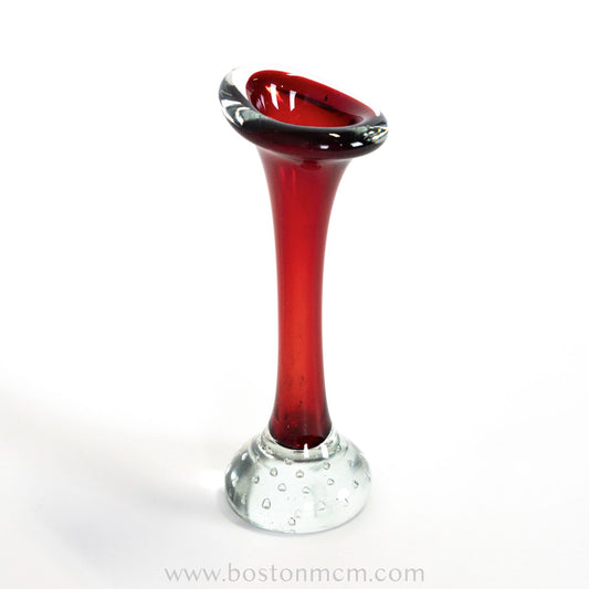 Swedish Art Glass Red Vase by Aseda Glasbruk