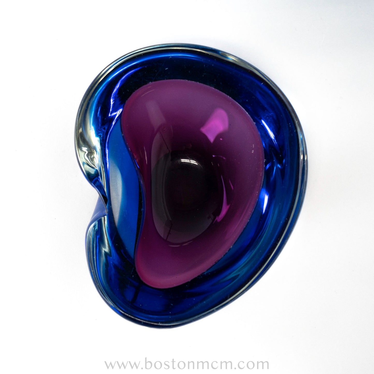 Italian Murano Art Glass Blue & Purple Bowl