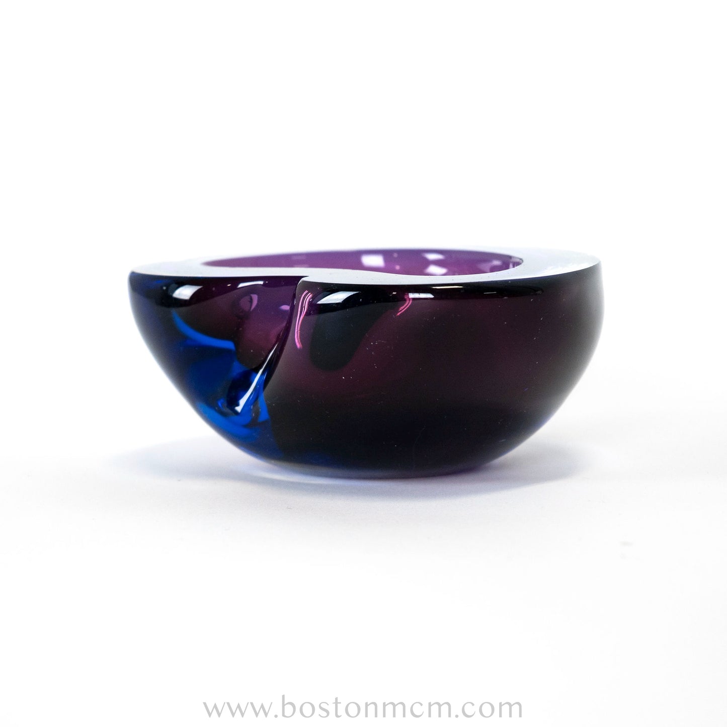 Italian Murano Art Glass Blue & Purple Bowl