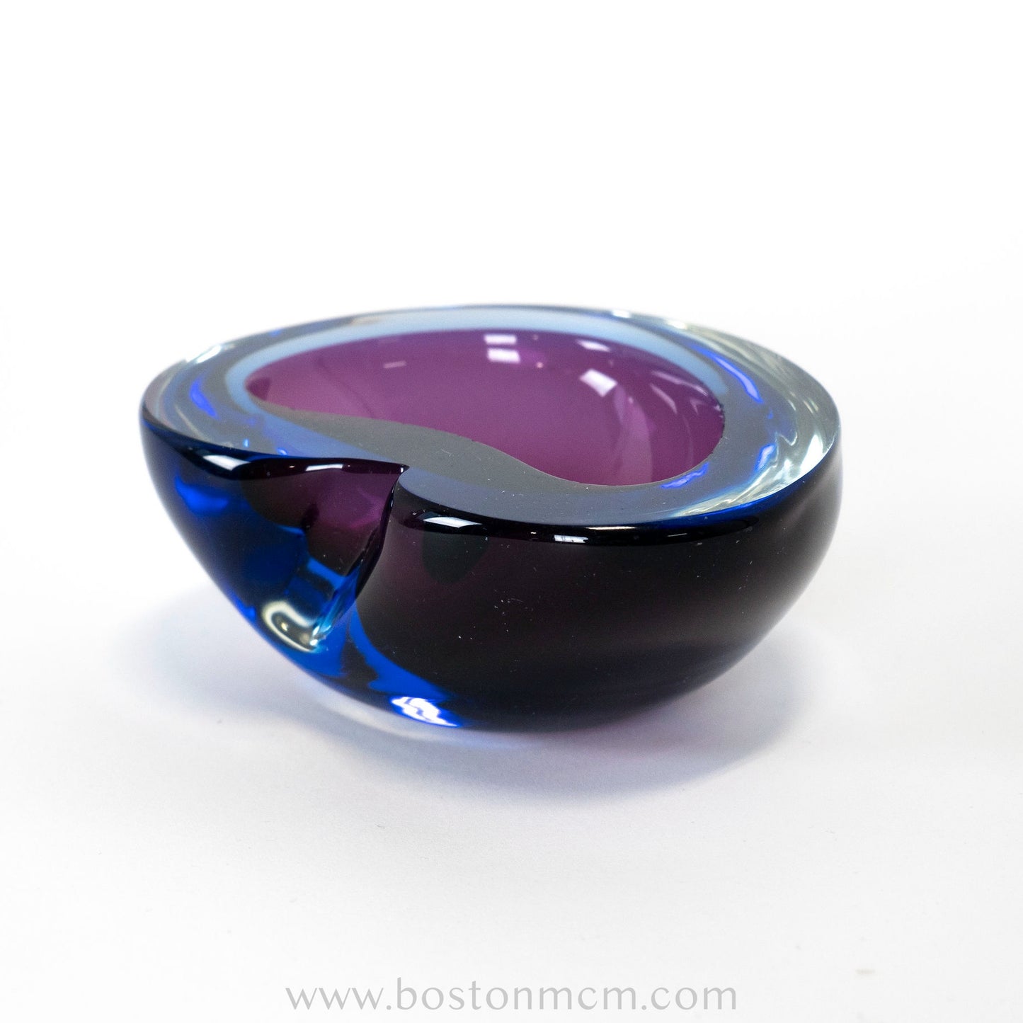 Italian Murano Art Glass Blue & Purple Bowl