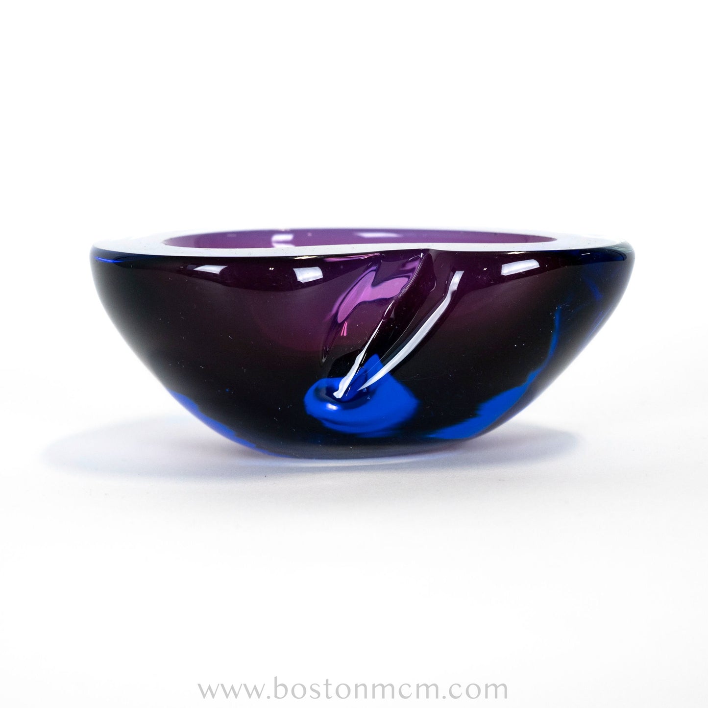 Italian Murano Art Glass Blue & Purple Bowl