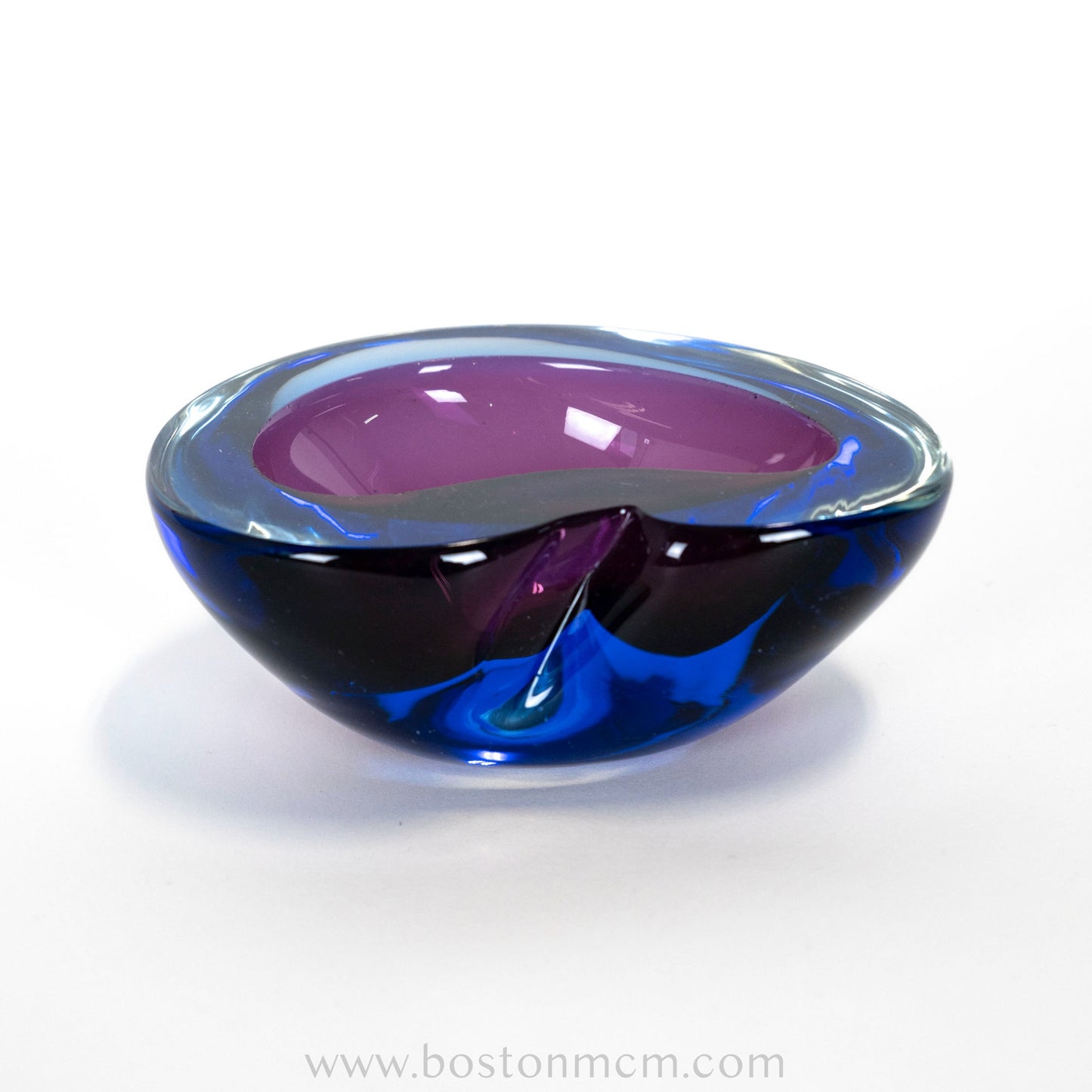 Italian Murano Art Glass Blue & Purple Bowl