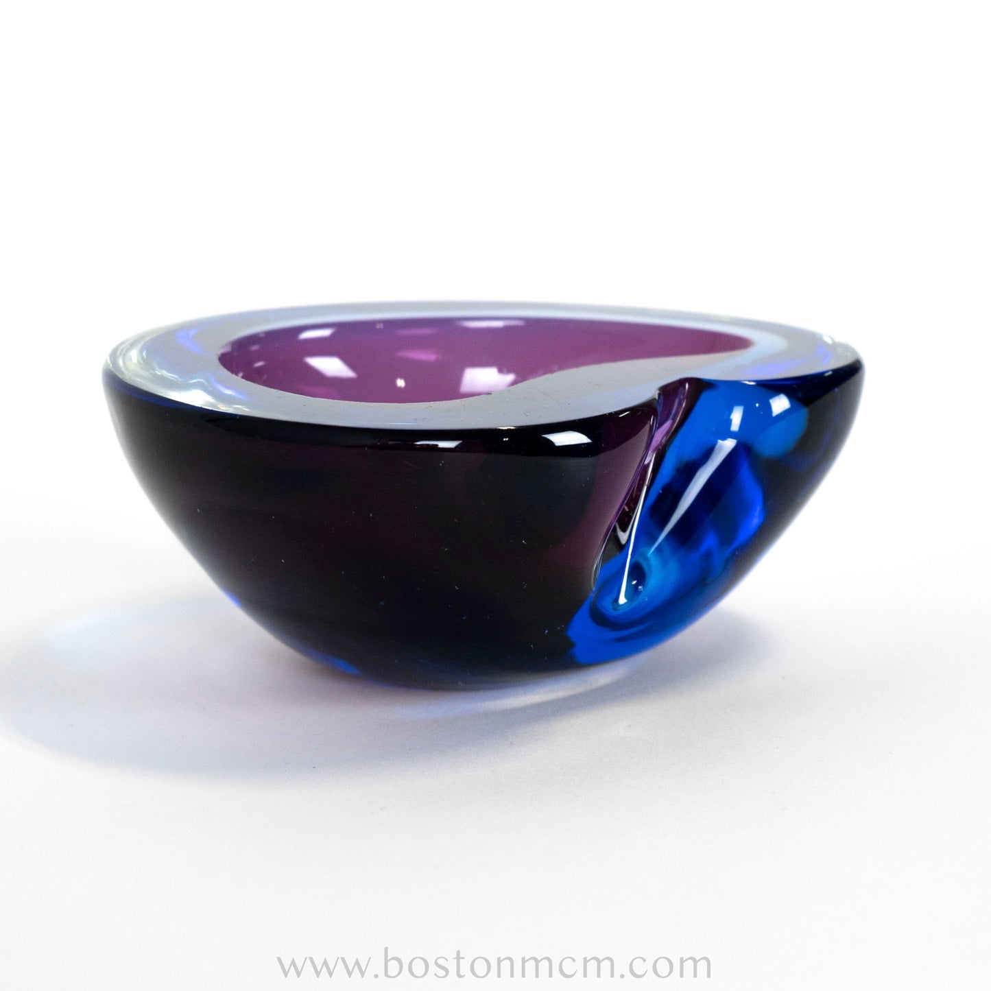 Italian Murano Art Glass Blue & Purple Bowl