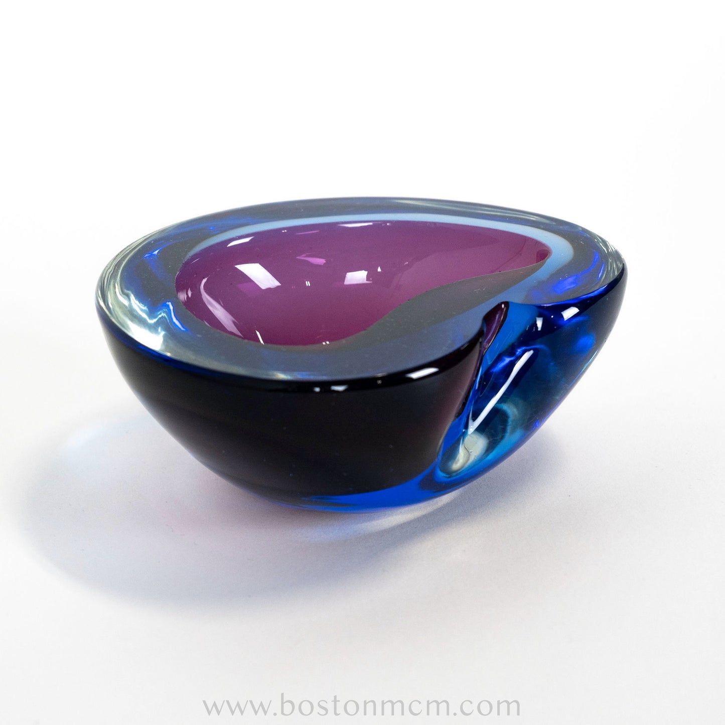 Italian Murano Art Glass Blue & Purple Bowl