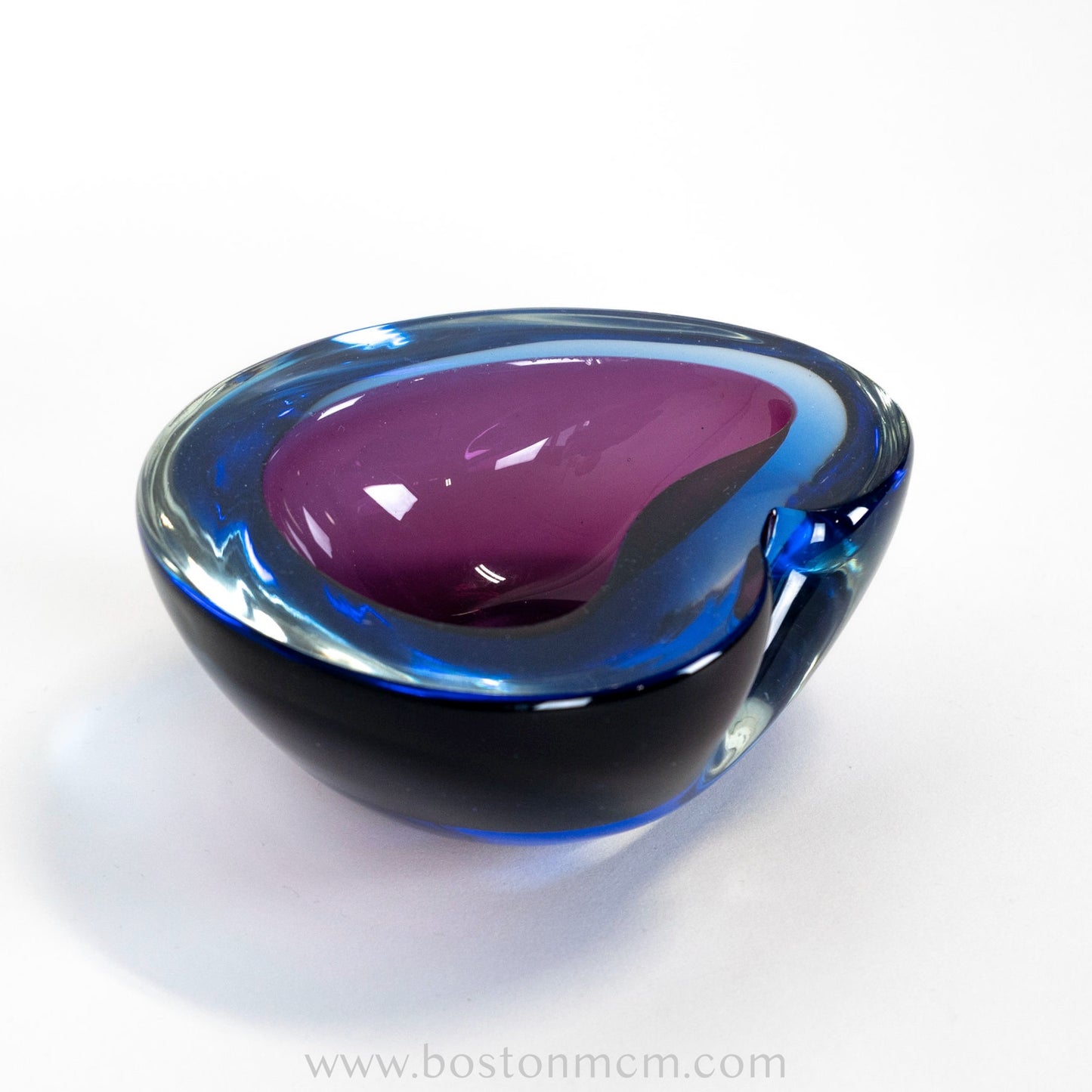 Italian Murano Art Glass Blue & Purple Bowl