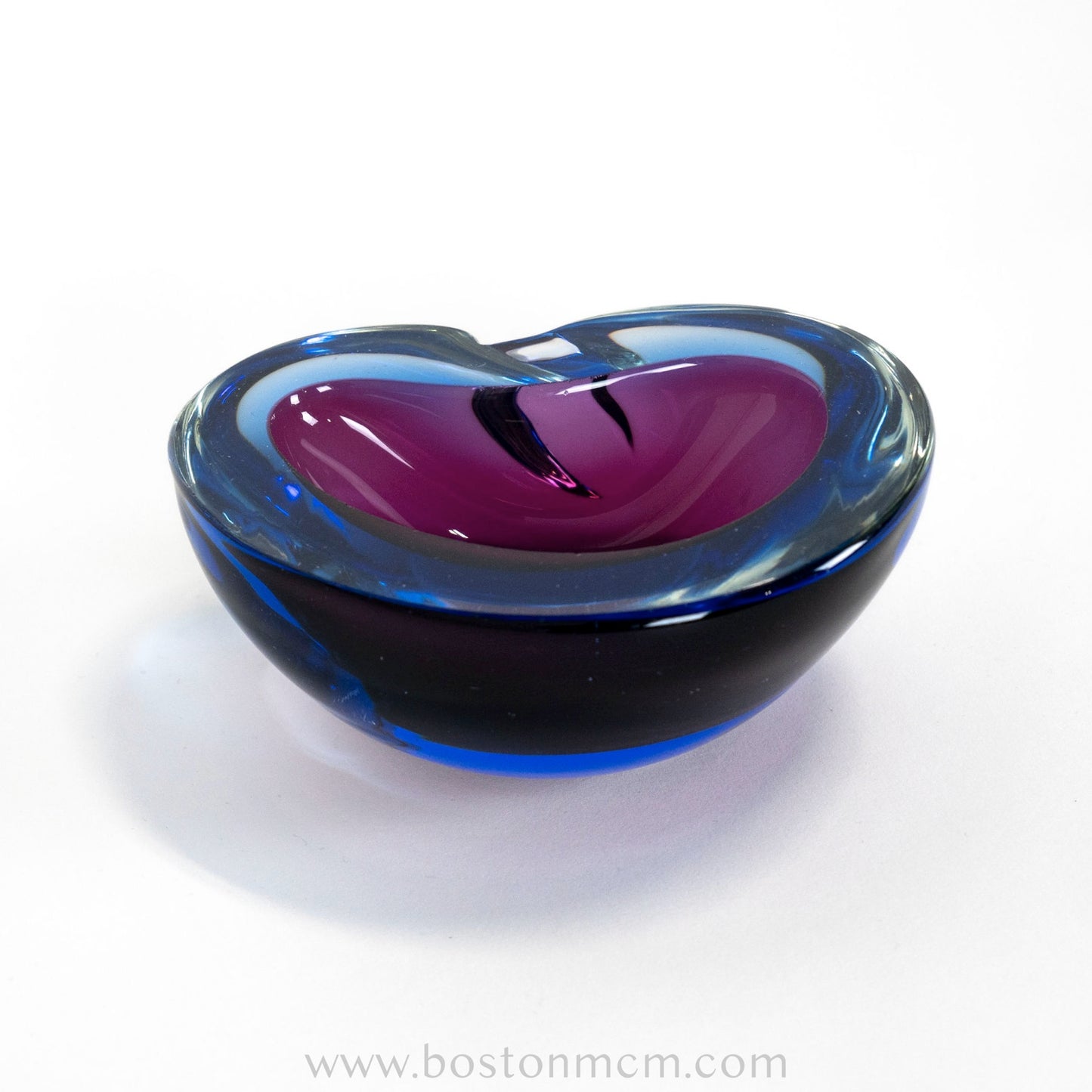 Italian Murano Art Glass Blue & Purple Bowl