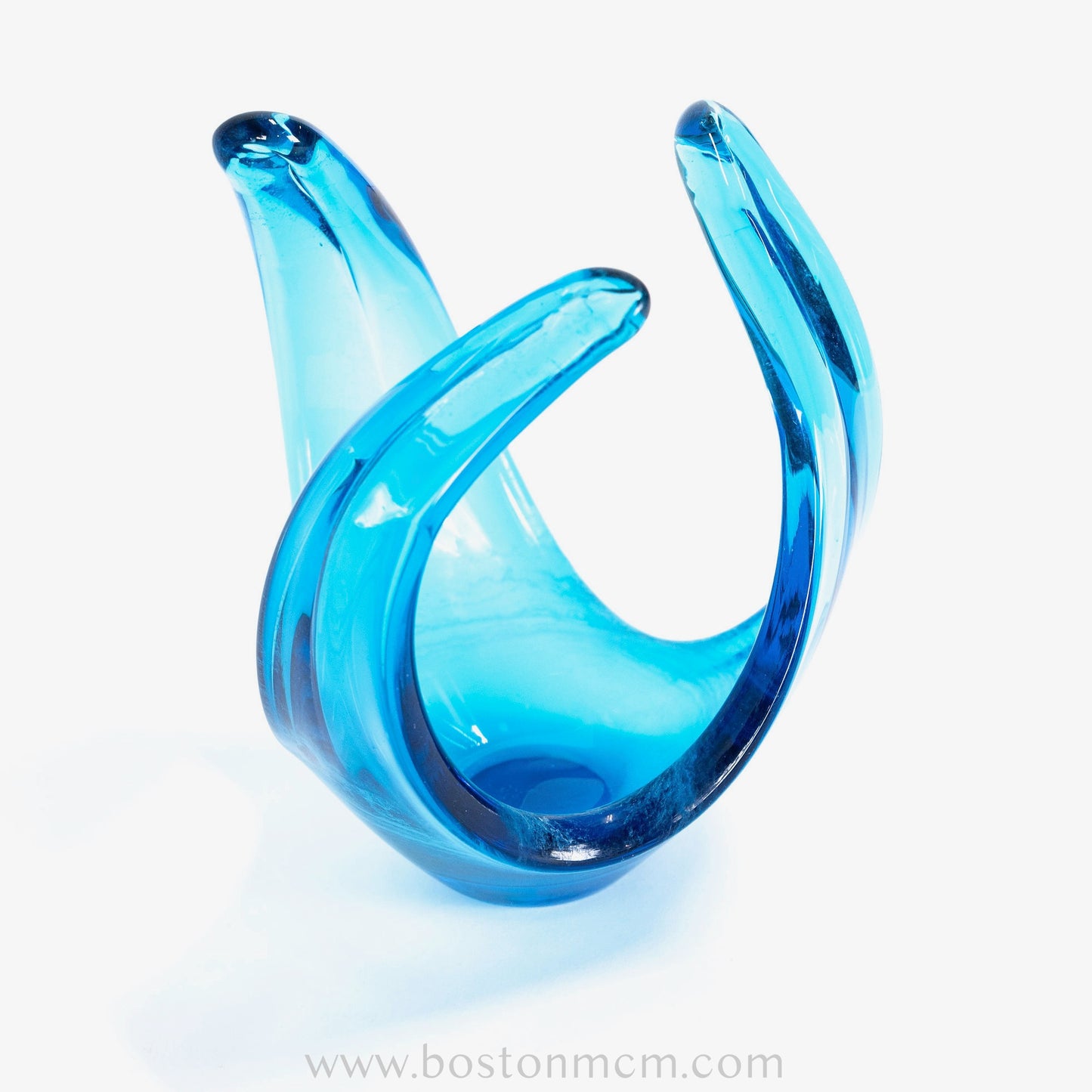 Blue Art Glass Sculpture by Viartac