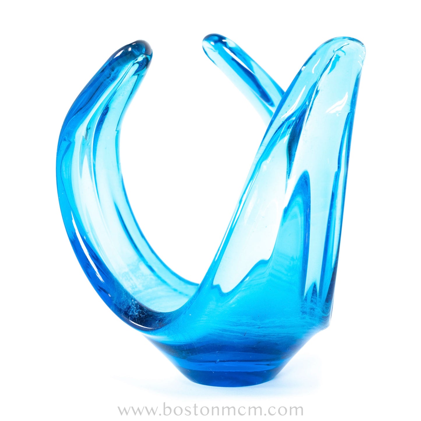 Blue Art Glass Sculpture by Viartac