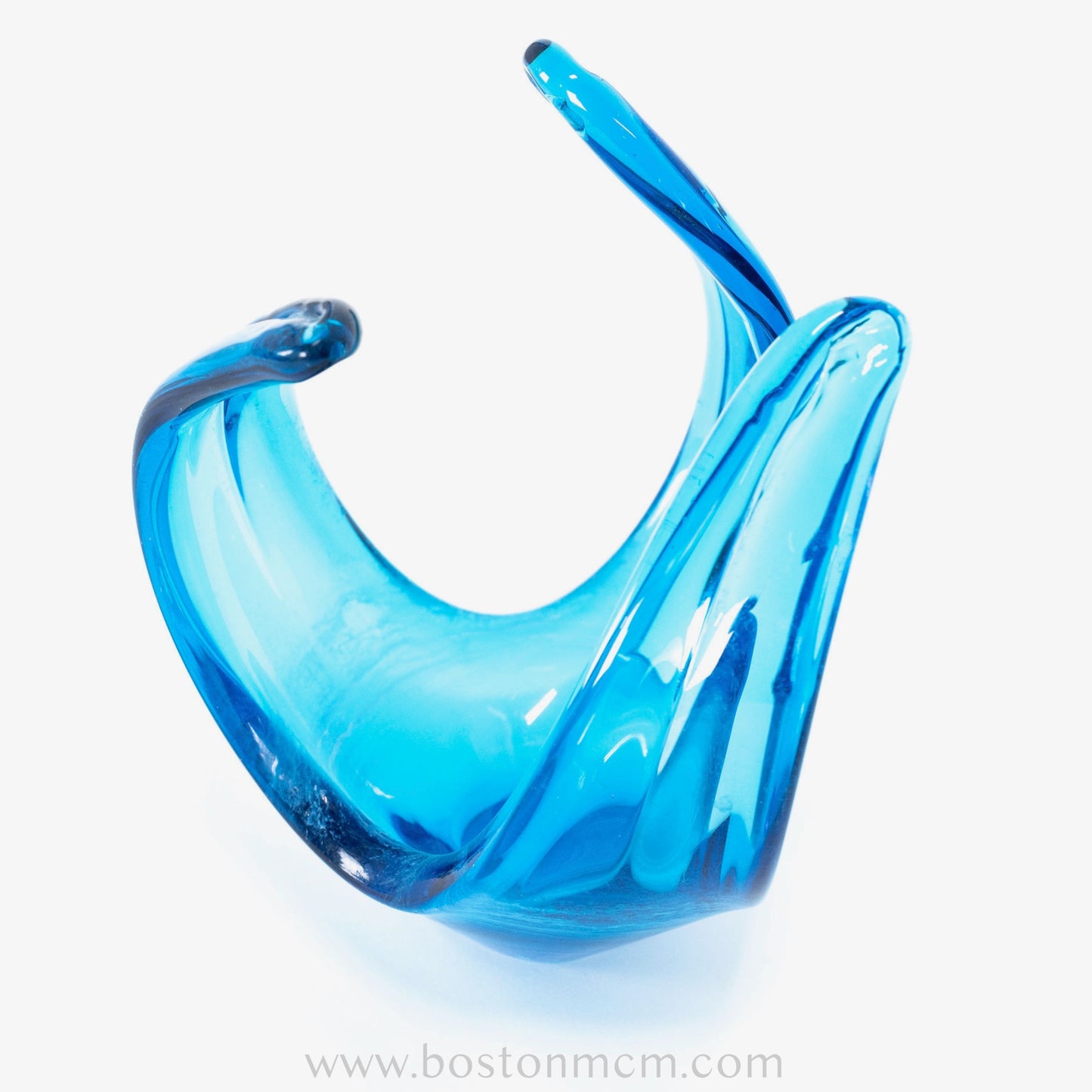 Blue Art Glass Sculpture by Viartac