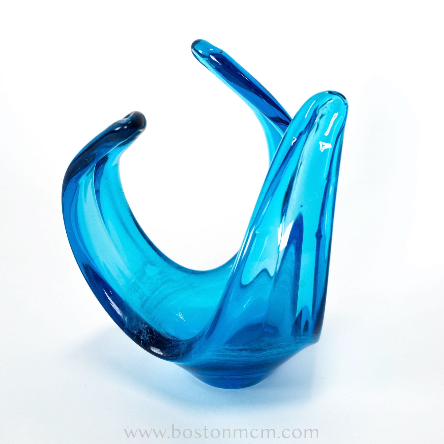 Blue Art Glass Sculpture by Viartac