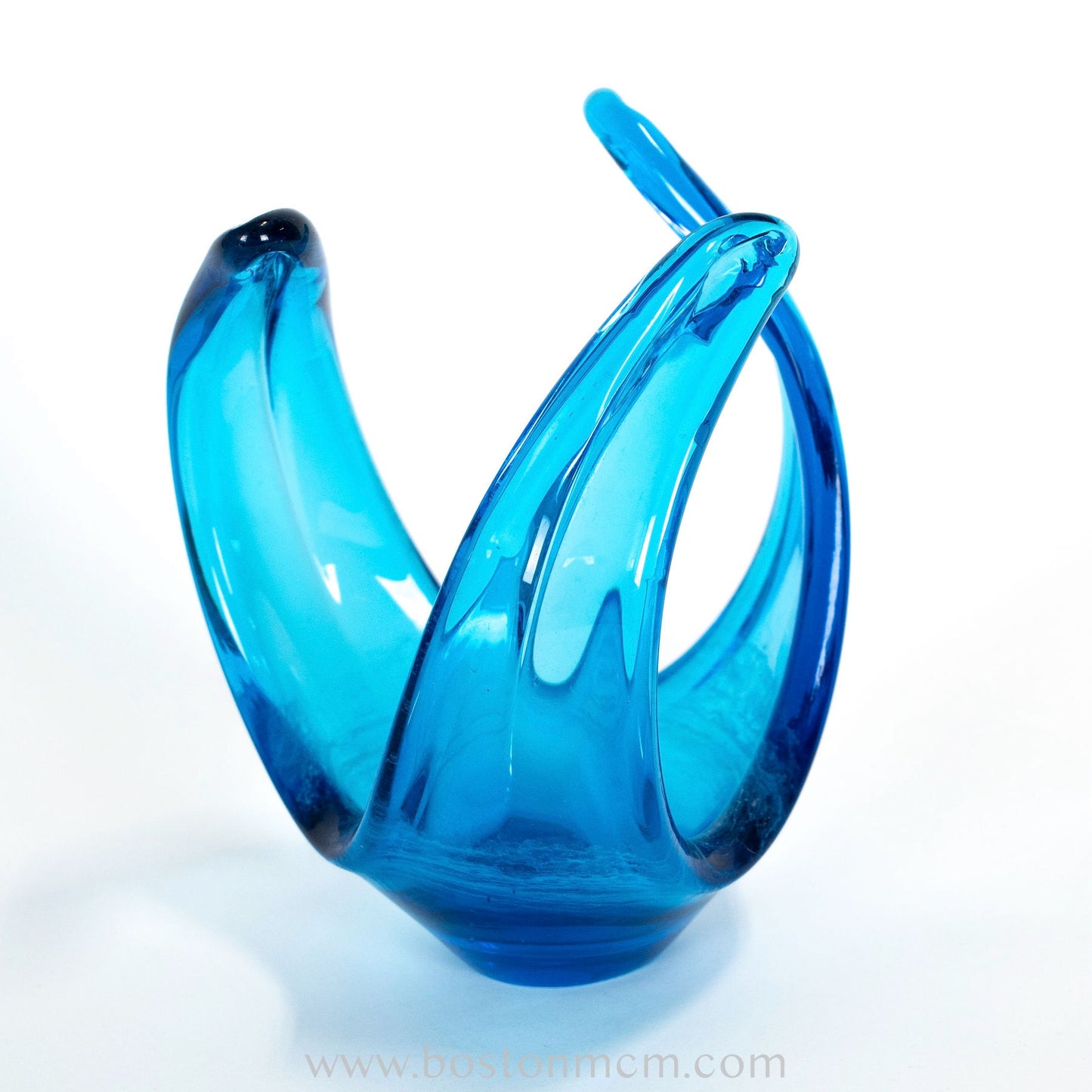 Blue Art Glass Sculpture by Viartac