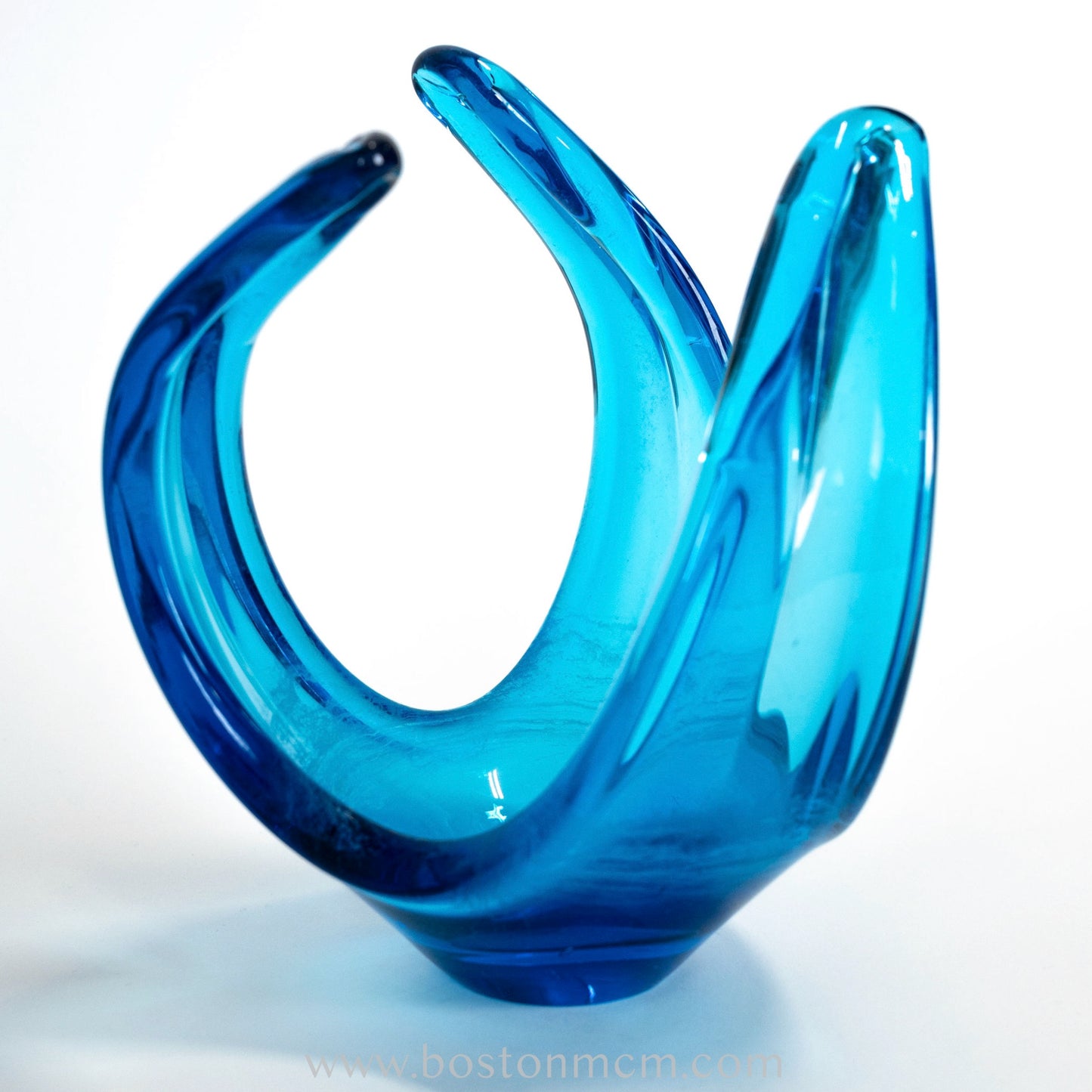 Blue Art Glass Sculpture by Viartac