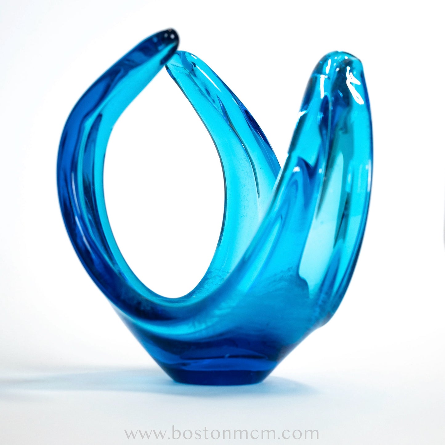 Blue Art Glass Sculpture by Viartac