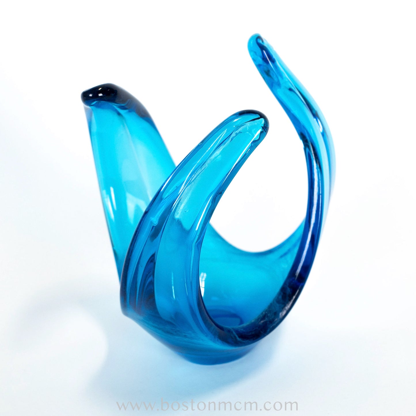 Blue Art Glass Sculpture by Viartac