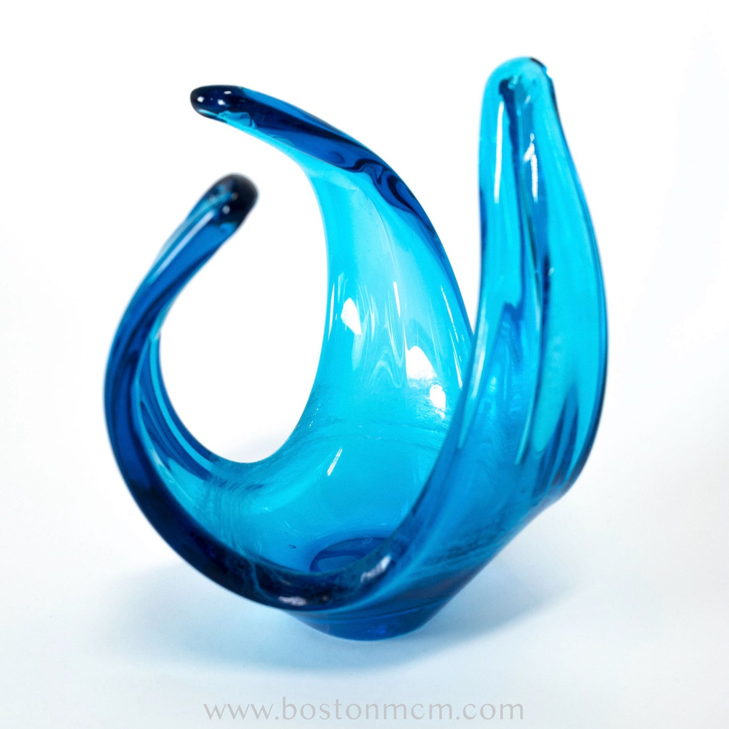 Blue Art Glass Sculpture by Viartac