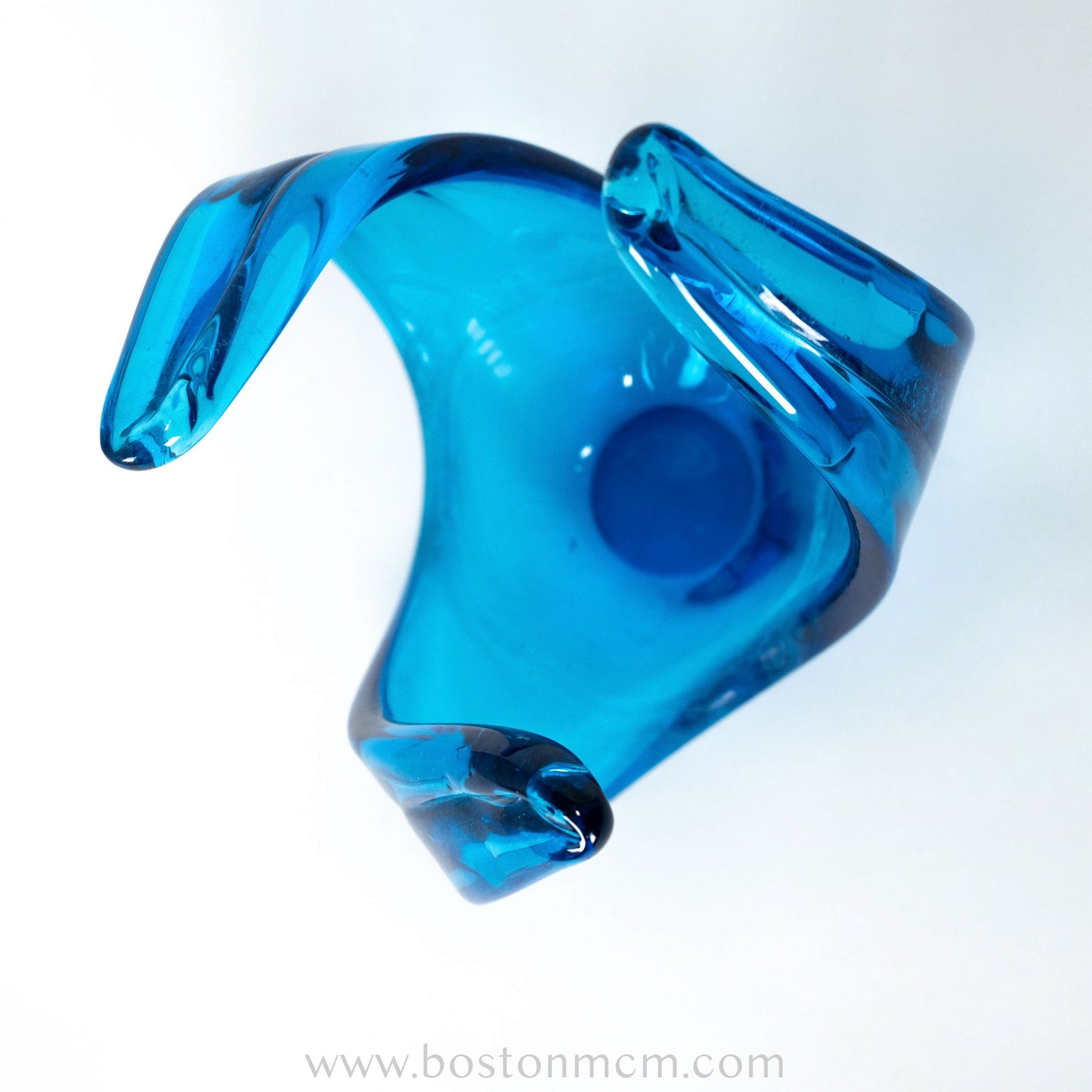 Blue Art Glass Sculpture by Viartac