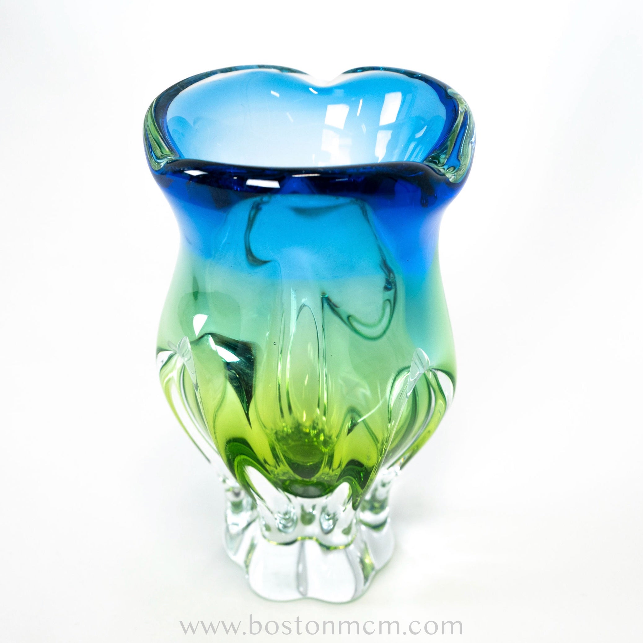 Mid Century Art Glass Vase, No Signature but Stunning! Elliptical offers Art Glass, Vintage Art Glass, Abstract Art Glass at Modern Logic