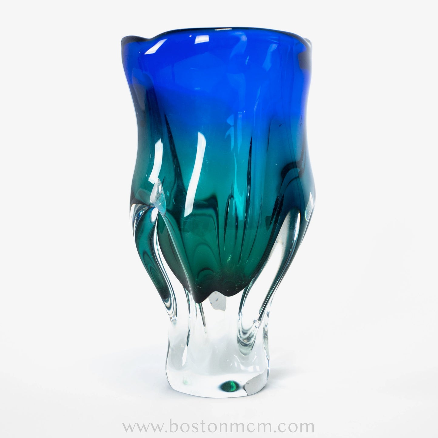 Art Glass Green-Blue Vase #35