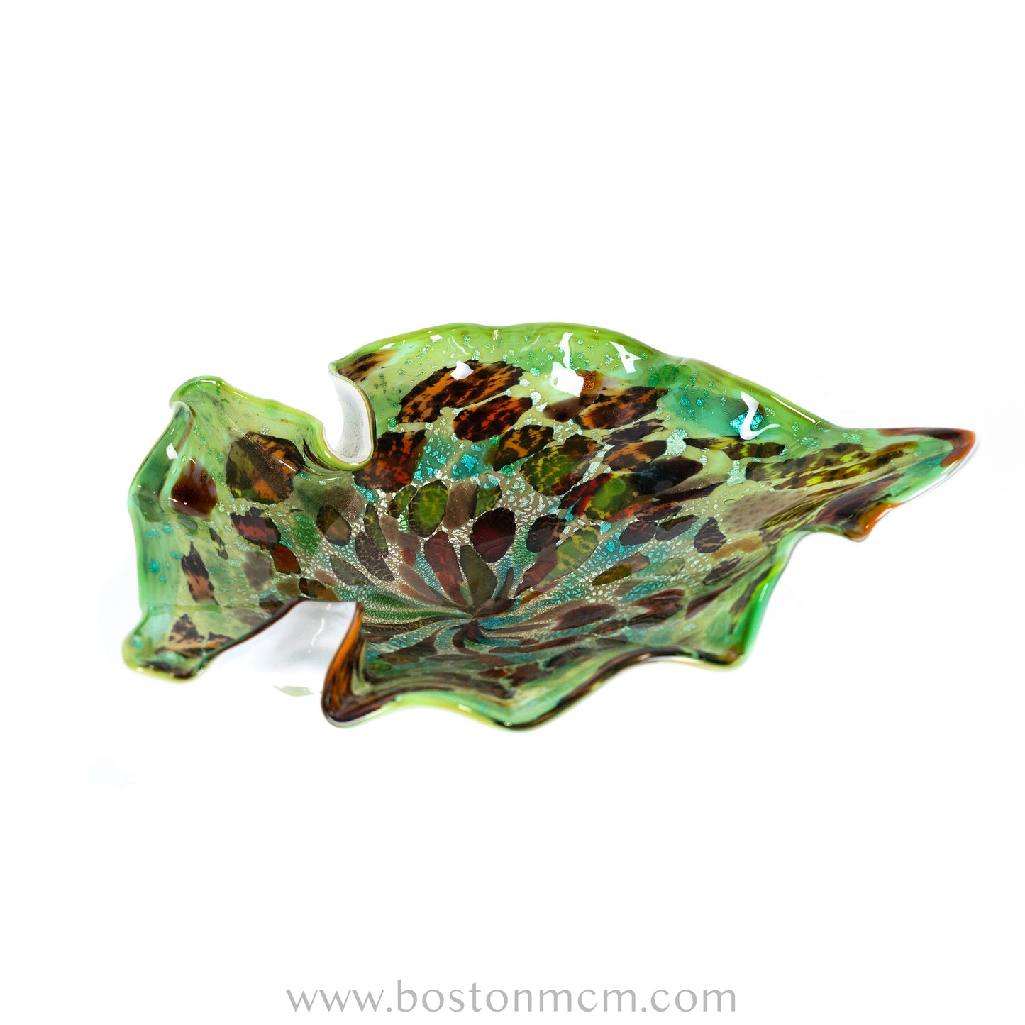 Italian Murano Art Glass Fish-Shaped Aventurine Bowl by Fratelli Toso