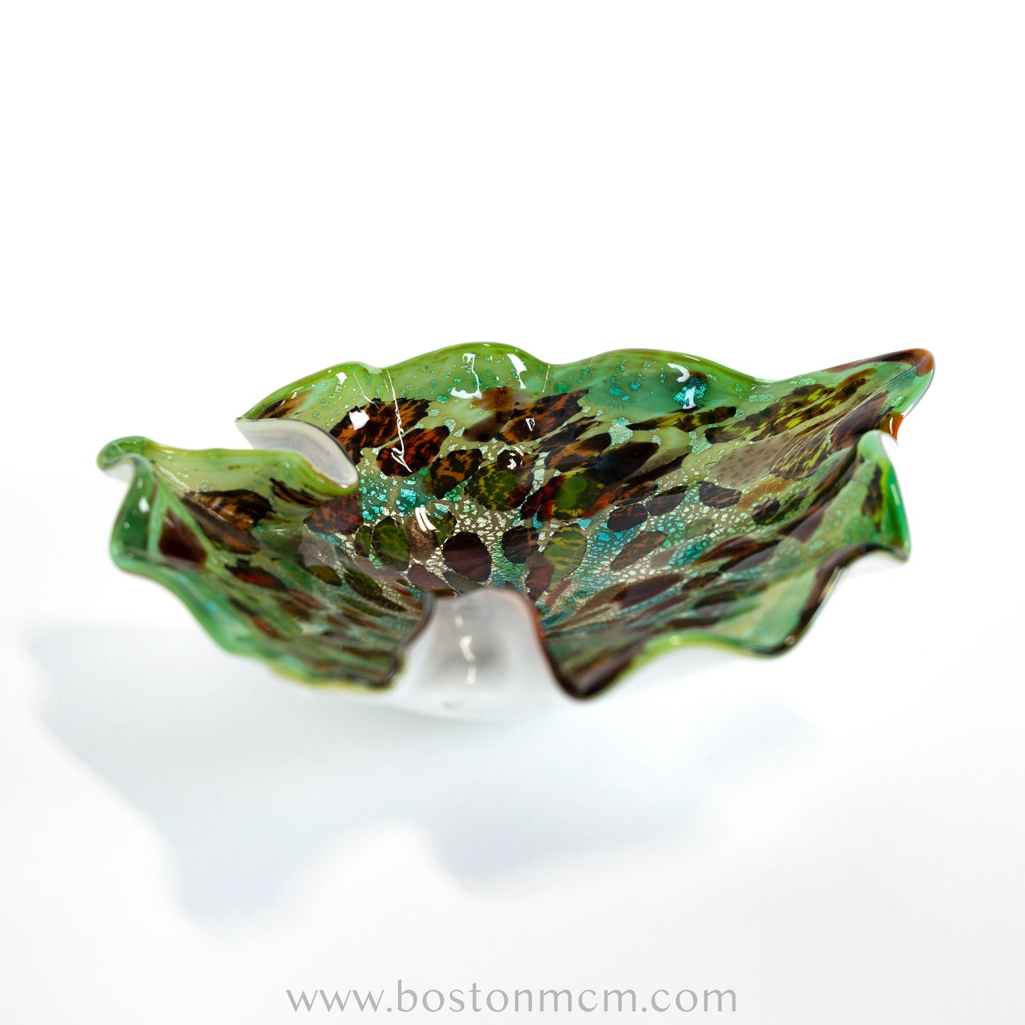 Italian Murano Art Glass Fish-Shaped Aventurine Bowl by Fratelli Toso