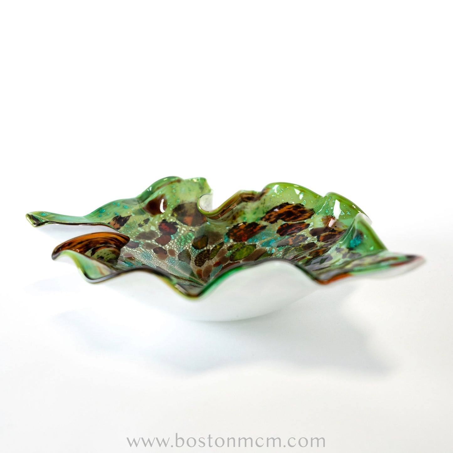 Italian Murano Art Glass Fish-Shaped Aventurine Bowl by Fratelli Toso