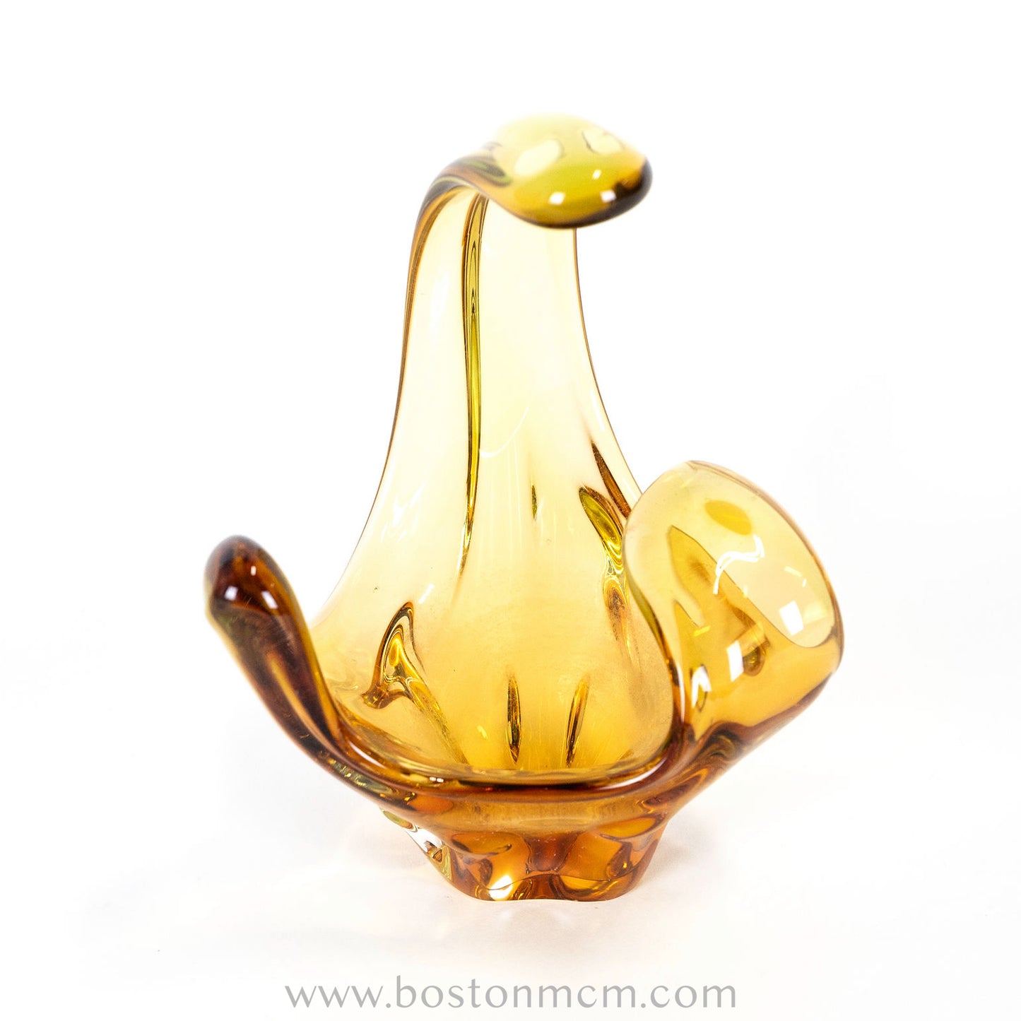 Amber Art Glass Sculpture by Mstisov Glass #52