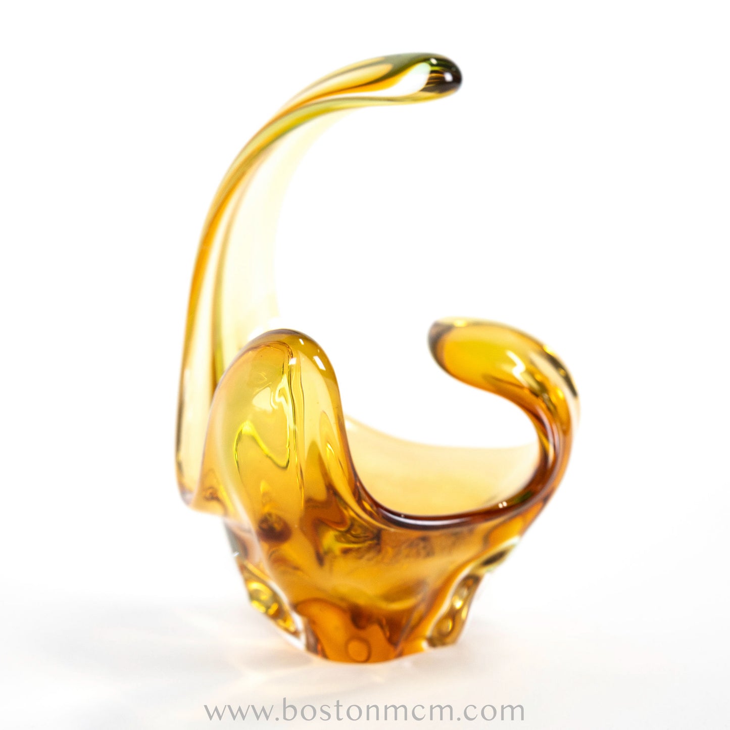 Amber Art Glass Sculpture by Mstisov Glass #52