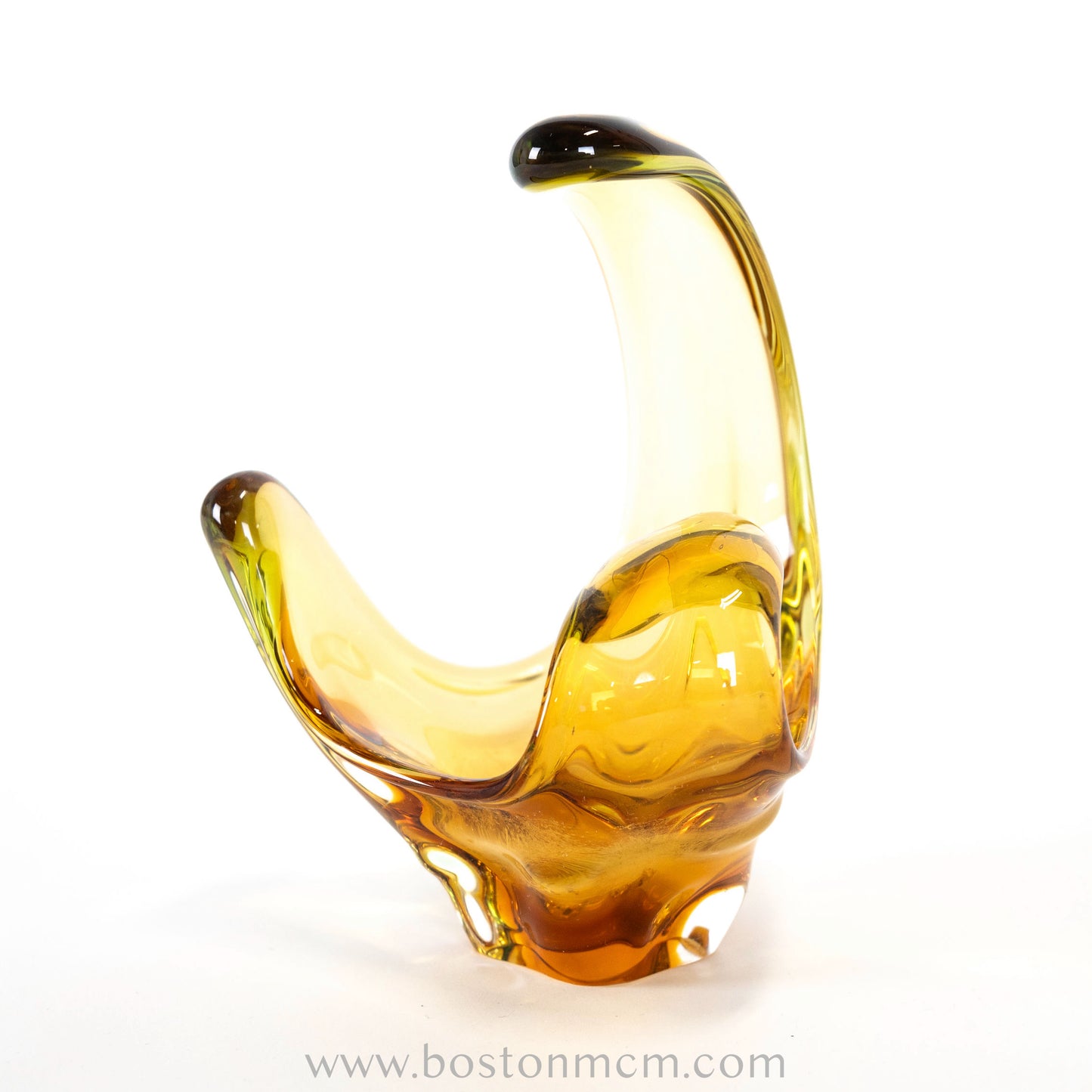 Amber Art Glass Sculpture by Mstisov Glass #52