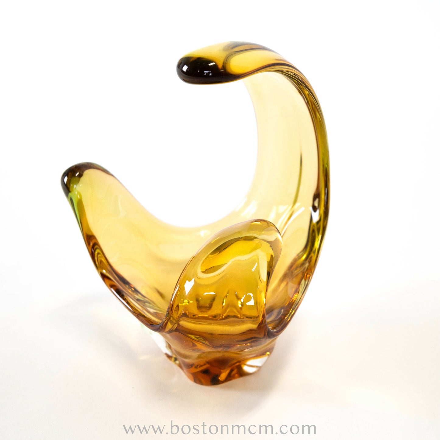 Amber Art Glass Sculpture by Mstisov Glass #52