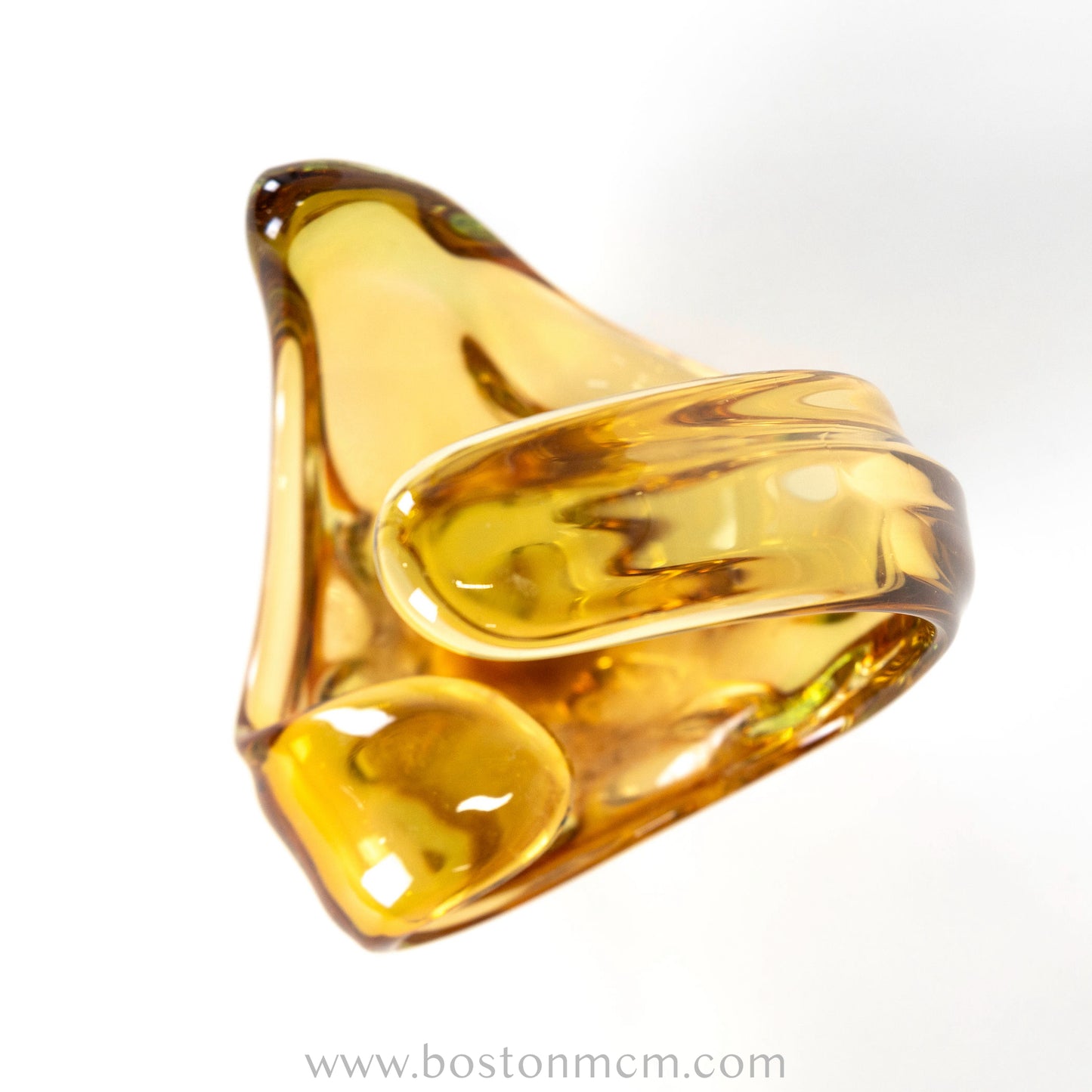 Amber Art Glass Sculpture by Mstisov Glass #52