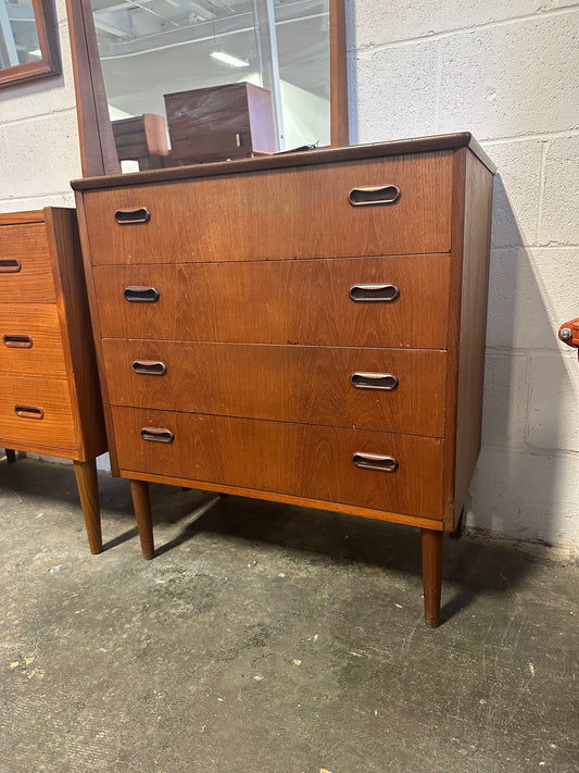 Danish or Swedish Teak Dresser / Chest of 4 Drawers - #A1789