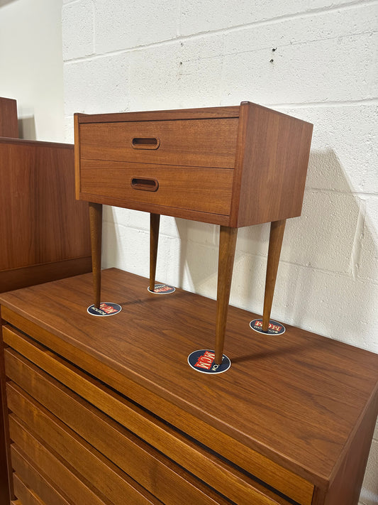 Danish Teak 2 Drawer Side Table / Nightstand - #A1809