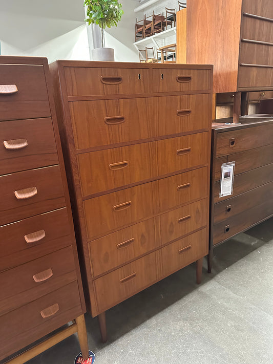 Danish Teak Seven Drawer Dresser - #A1796