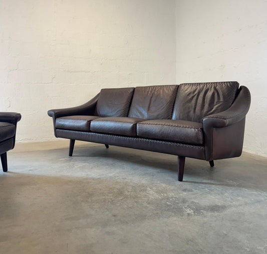 Erhardsen & Andersen Møbelfabrik “Matador” Leather Sofa & Chair Designed by Aage Christiansen - #A2152