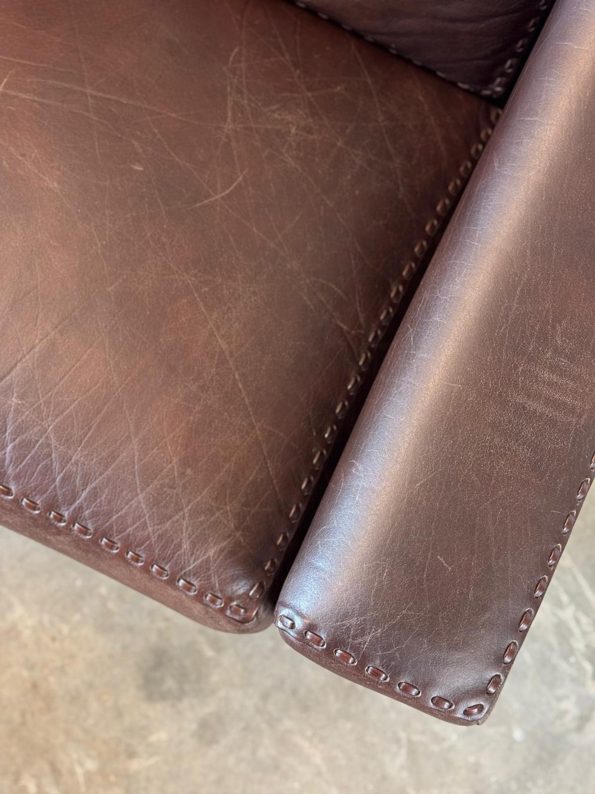 Erhardsen & Andersen Møbelfabrik “Matador” Leather Sofa & Chair Designed by Aage Christiansen - #A2152