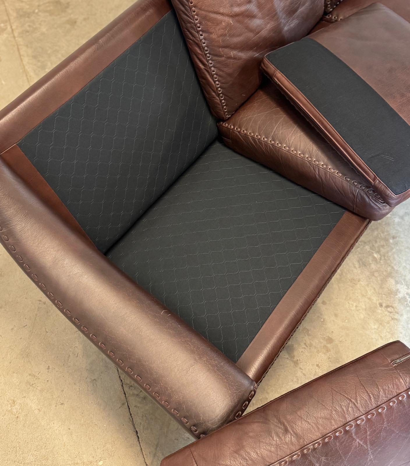 Erhardsen & Andersen Møbelfabrik “Matador” Leather Sofa & Chair Designed by Aage Christiansen - #A2152