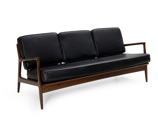 Selig Furniture Walnut Sofa Designed by Ib Kofod-Larsen - #A2084