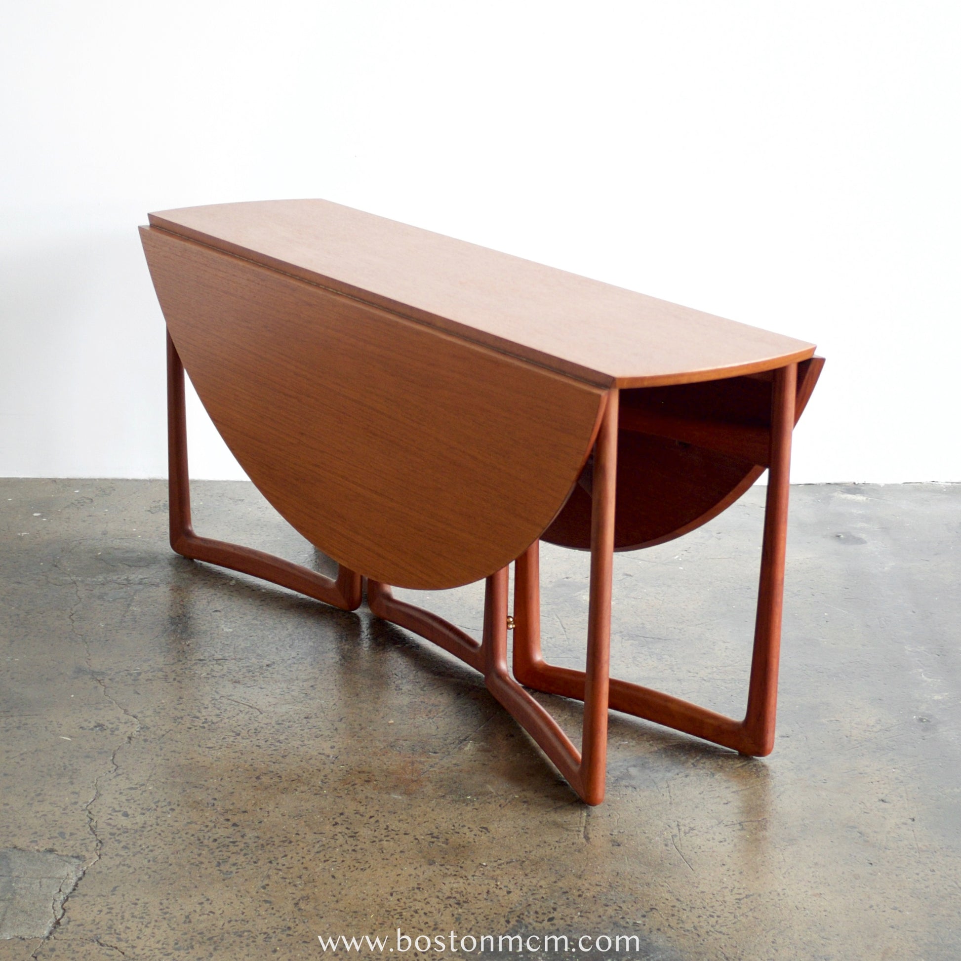 Mid Century Modern Vintage France Son Teak Drop Leaf Dining