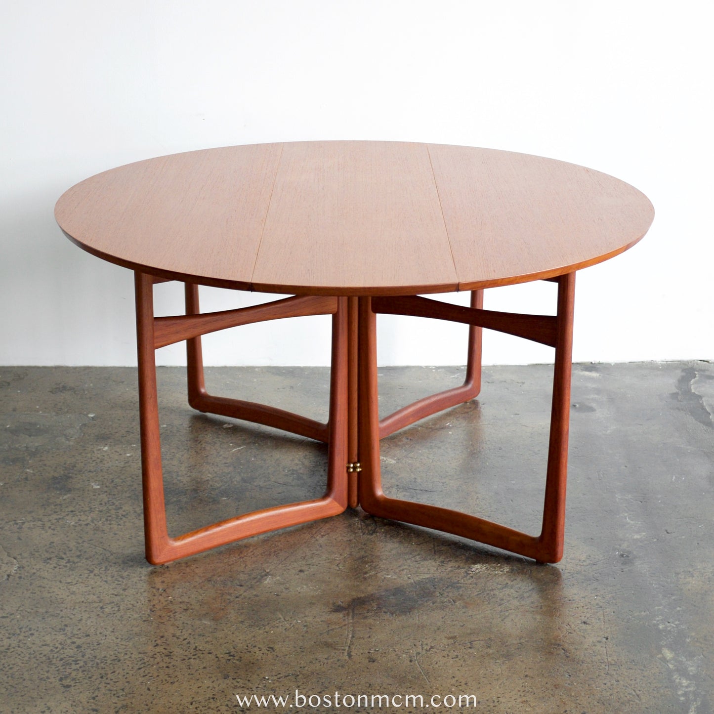 France & Søn Teak Drop Leaf Dining Table Designed by Peter Hvidt & Orla Mølgaard Nielsen